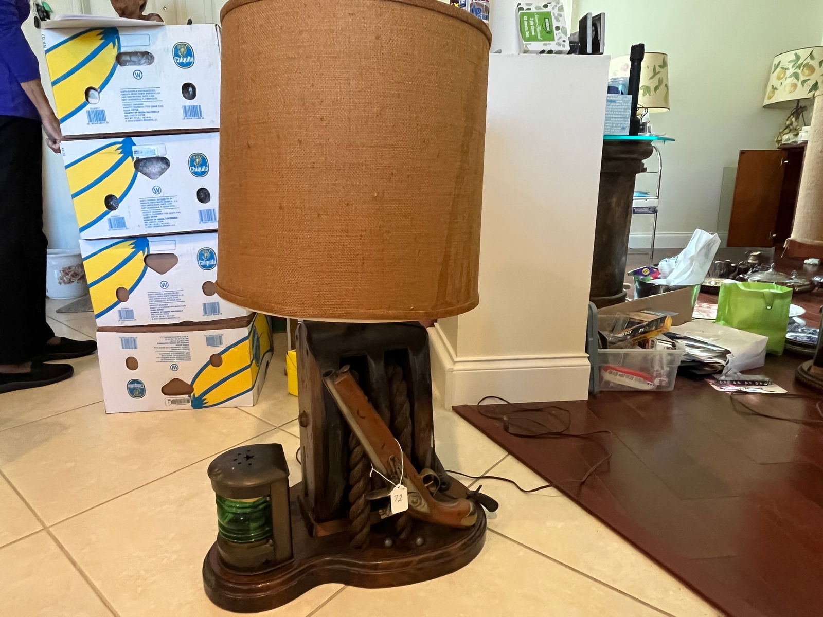 Pulley Lamp w/Lantern & Musket (1 of 4)