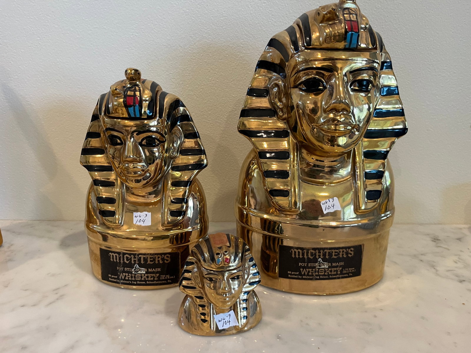 Michter's King Tut/Queen/Son Decanters: Michter's King Tut/Queen/Son Decanters