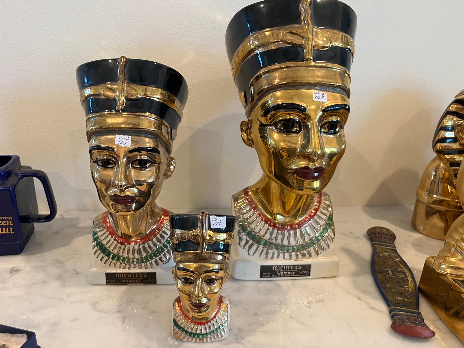 Michter's King Tut/Queen/Son Decanters: Michter's King Tut/Queen/Son Decanters 1979