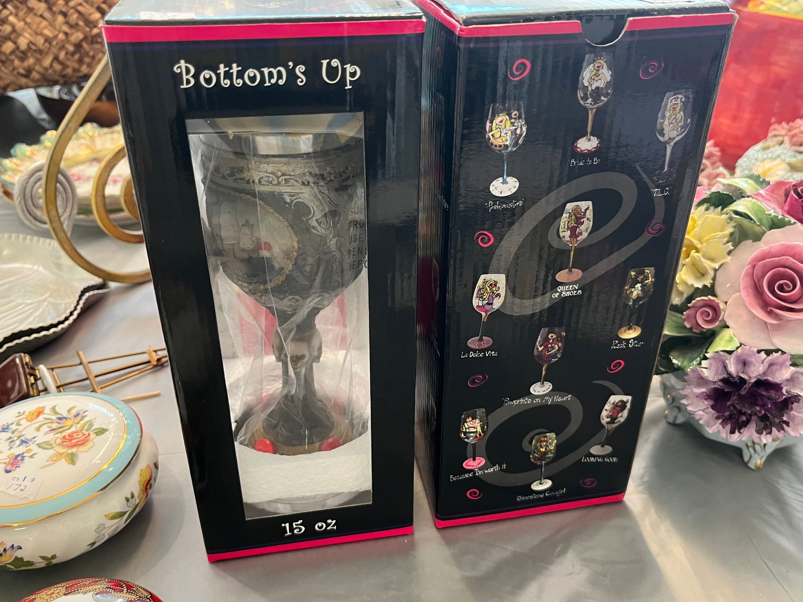 2-Pirate Wine Goblets: 2-Bottoms Up Pirate Wine Goblets by Globe Imports Inc.