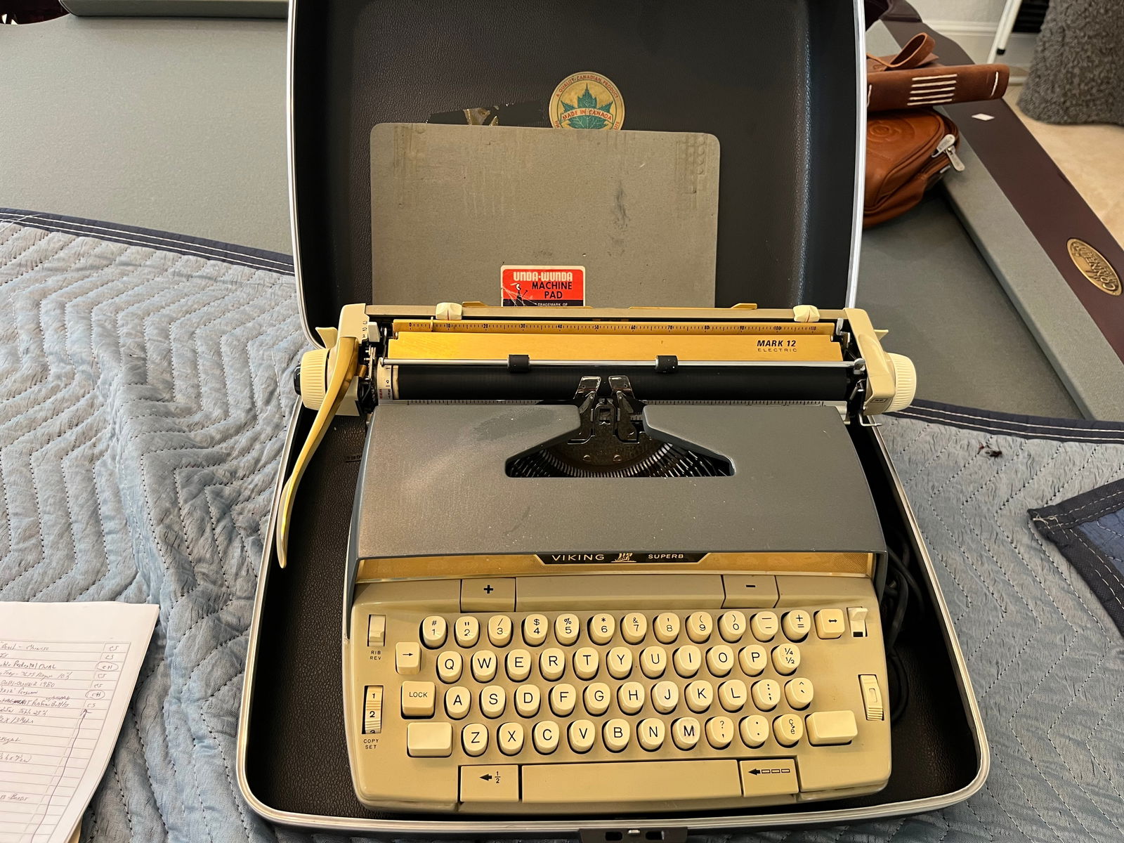 Viking Portable Typewriter: Vintage Viking-Superb Portable Typewriter, made in Canada