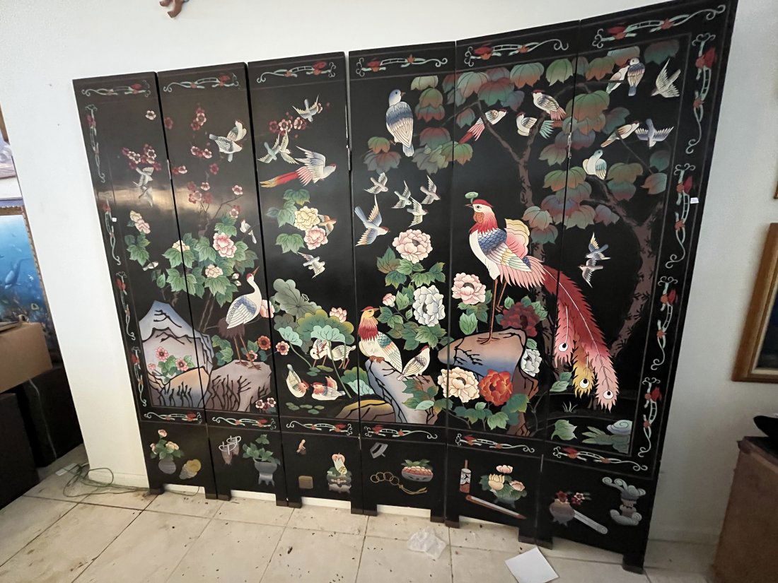Black Lacquer Coromandel 6-Panel Screen (1 of 2)