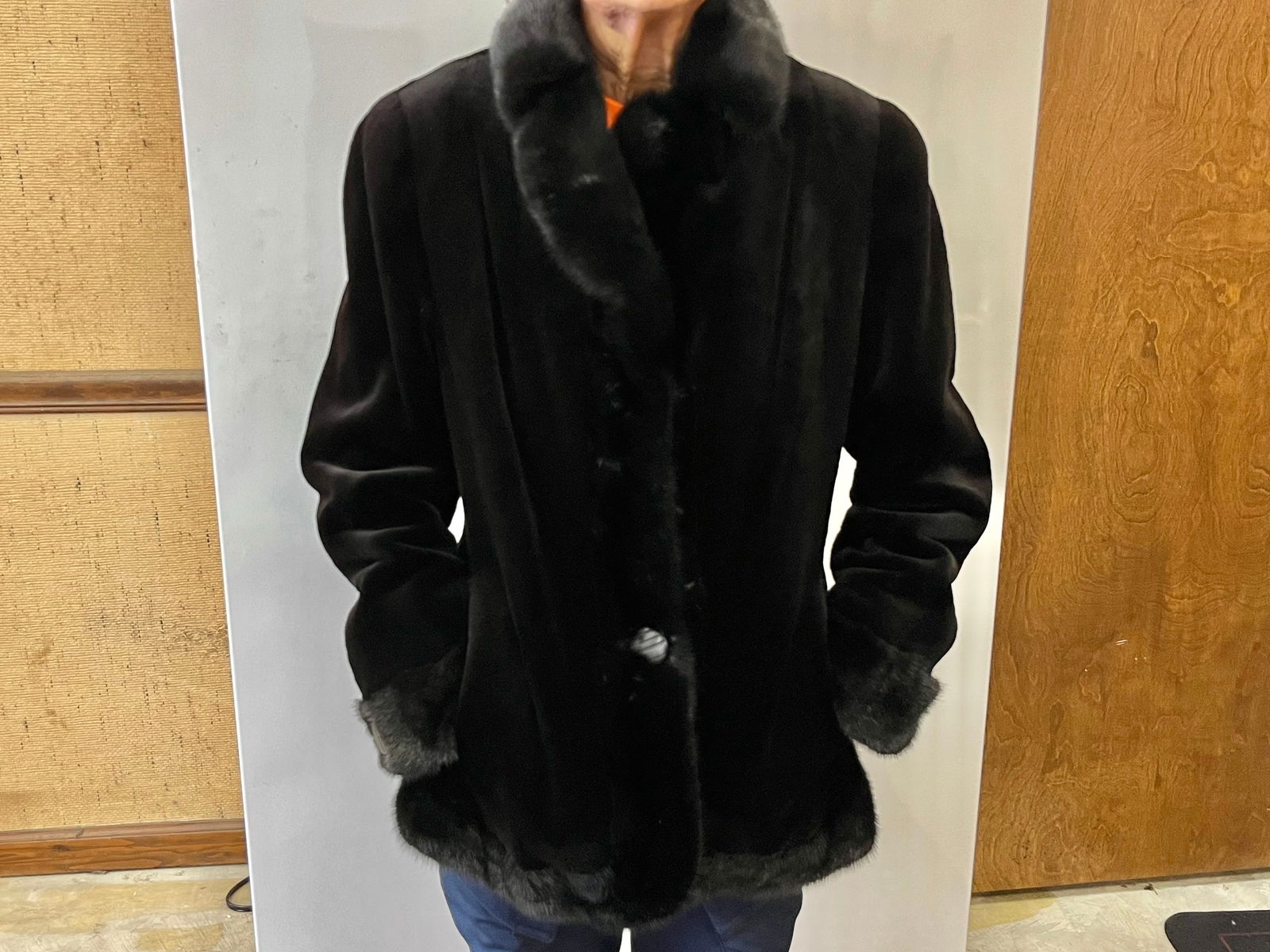 Blk. Sheared Mink Jacket (1 of 4)