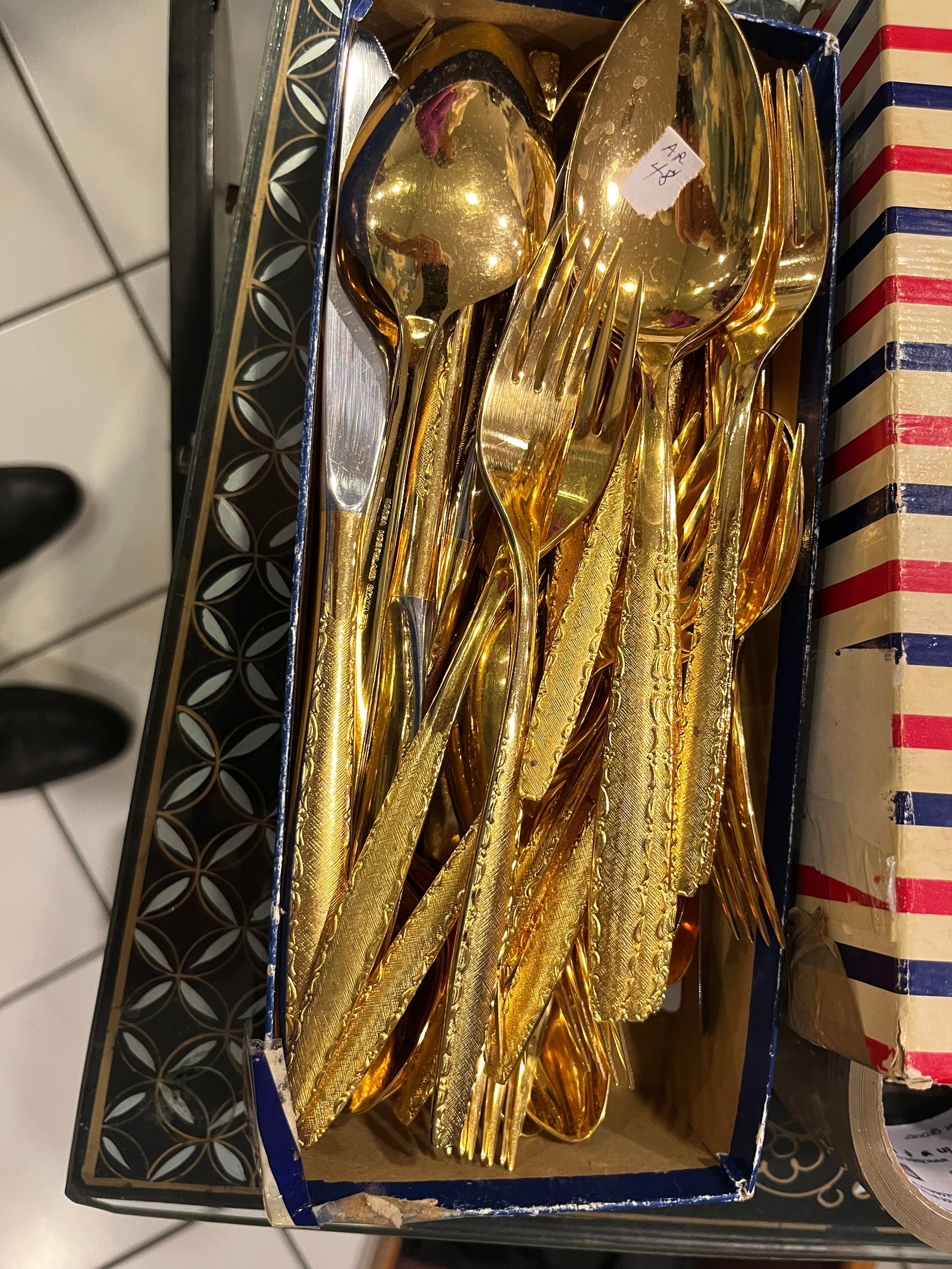 Gold Plated Flatware: Box of Gold Plated Flatware