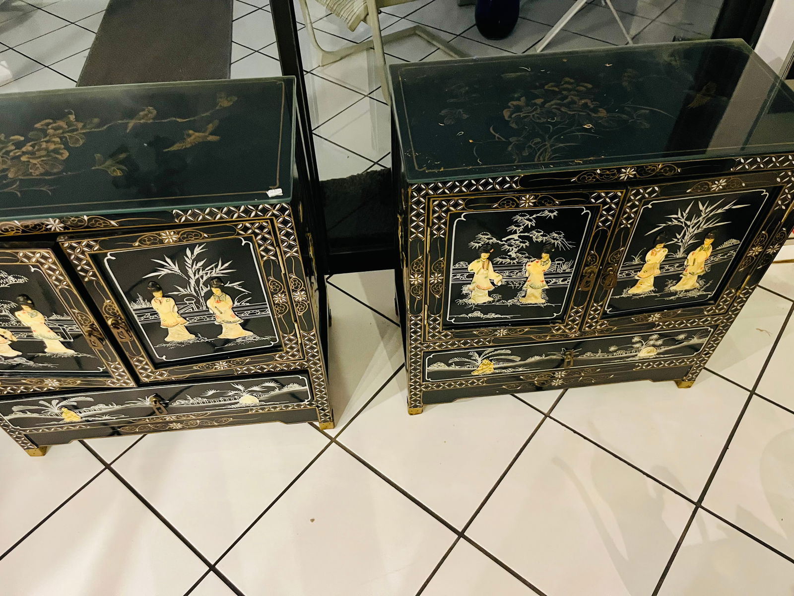 Pair Asian End Tables/Night Stands (1 of 3)