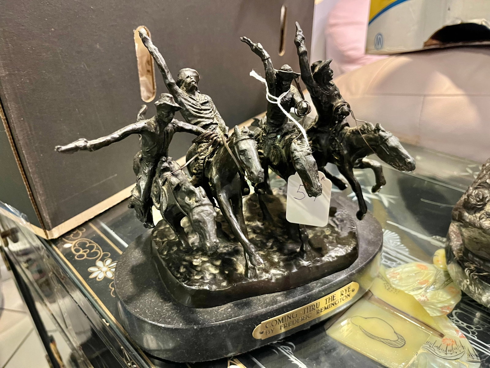 Remington Coming Through the Rye: Fredrick Remington Bronze "Coming Through The Rye", 7 1/2"h