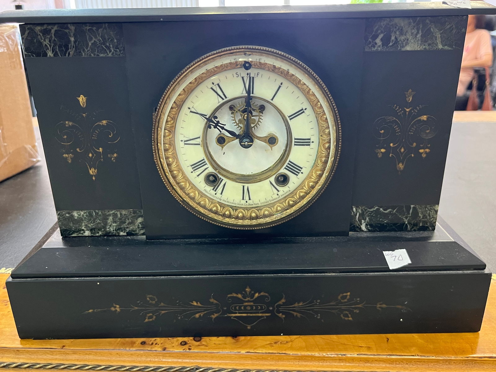 Ansonia Blk. Mantle Clock (1 of 4)