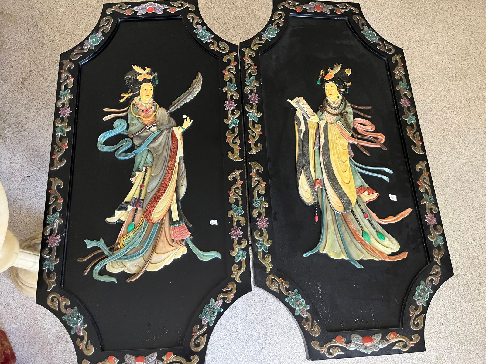 2-Japanese Black Wall Plaques (1 of 5)