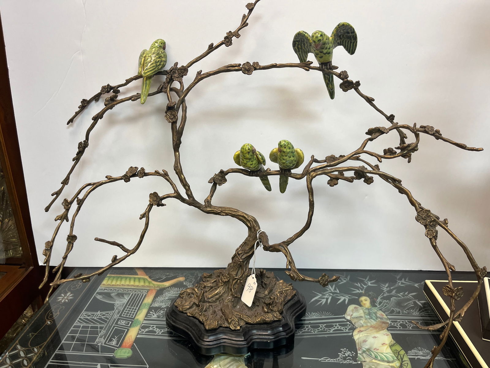 Bronze Tree with Parrots Sculpture (1 of 4)