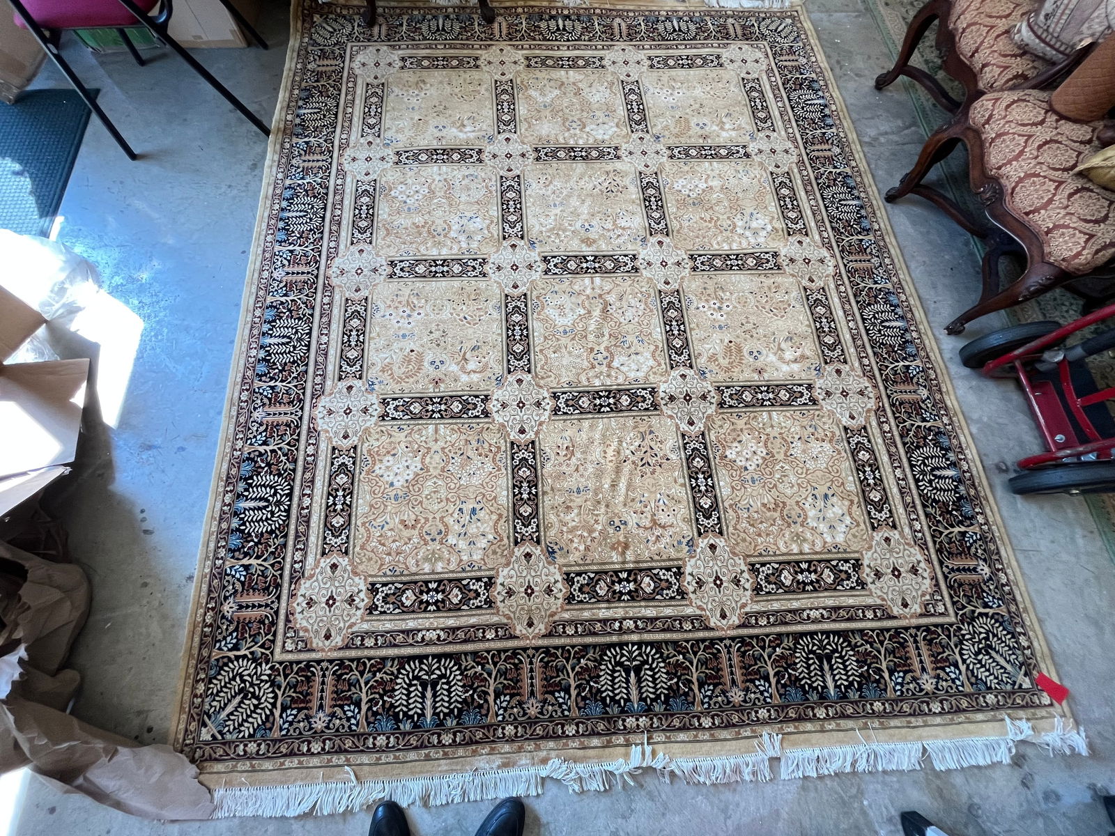 8X10 Black & Gold Silk Wool Rug (1 of 3)