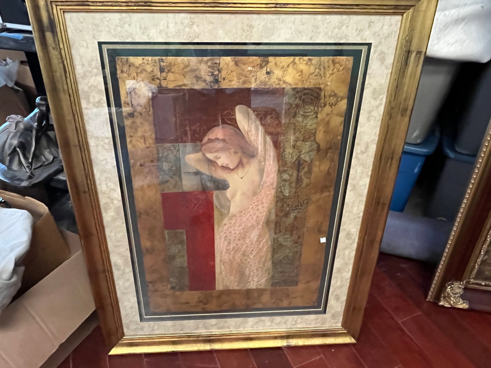 Serigraph,Gold Frame, 34x24 Partical Nude: Serigraph, Edt.size 385, Edt.# 19, Title "Eos" by Csaba Marcus, 34x24, 1997