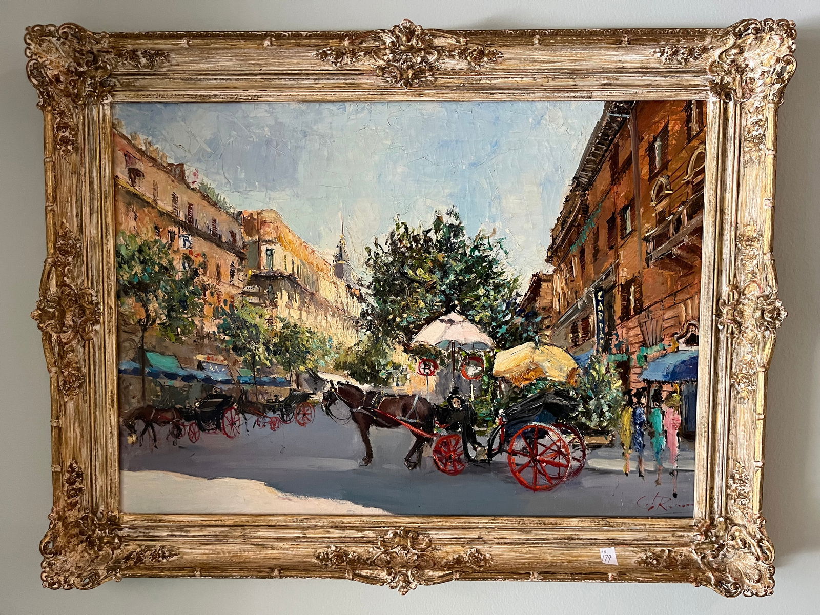 Beige Framed Oil/Canvas 'Paris' (1 of 3)