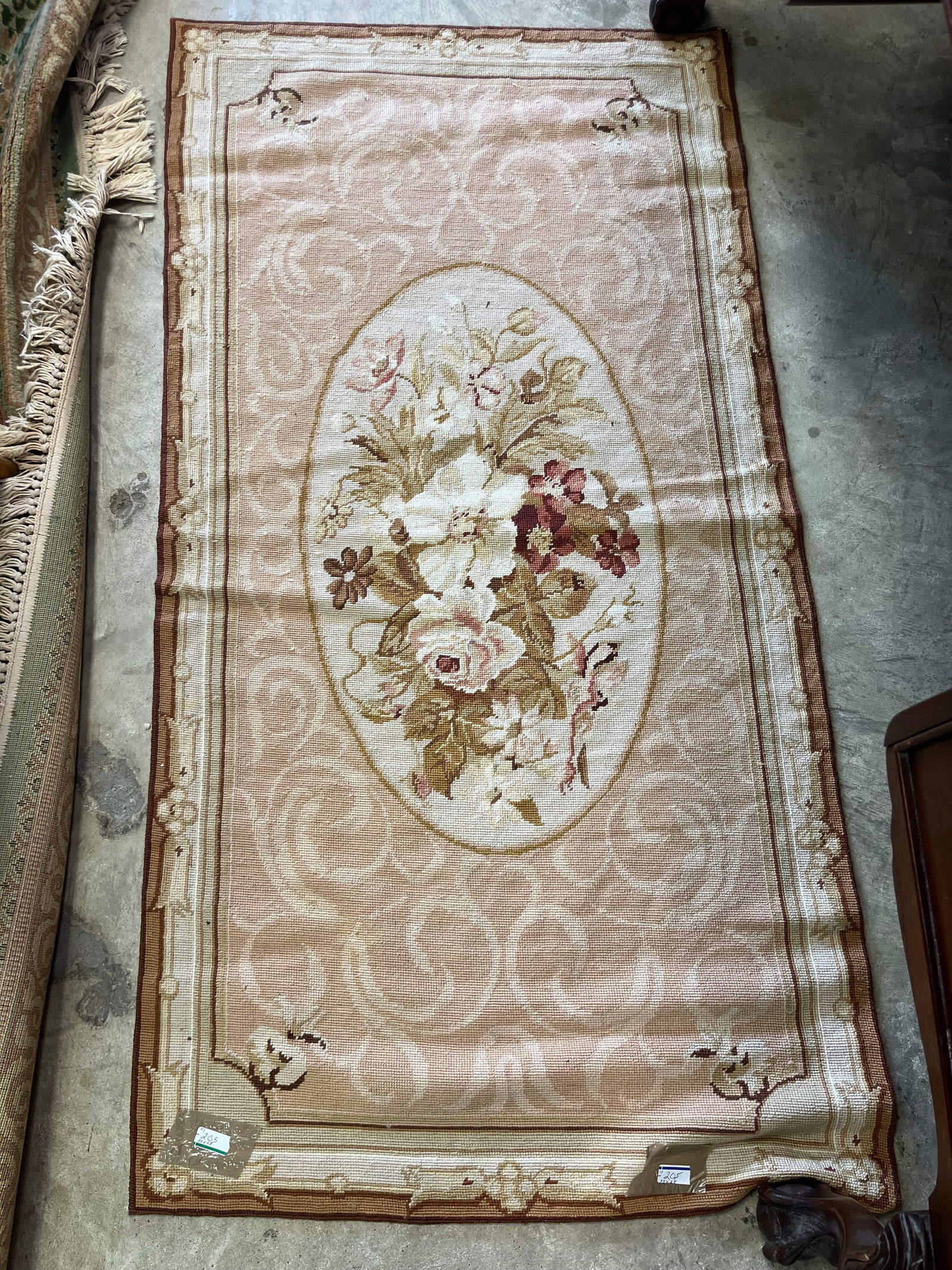 Hand Knotted Needle Point Rug, 55x28 (1 of 1)