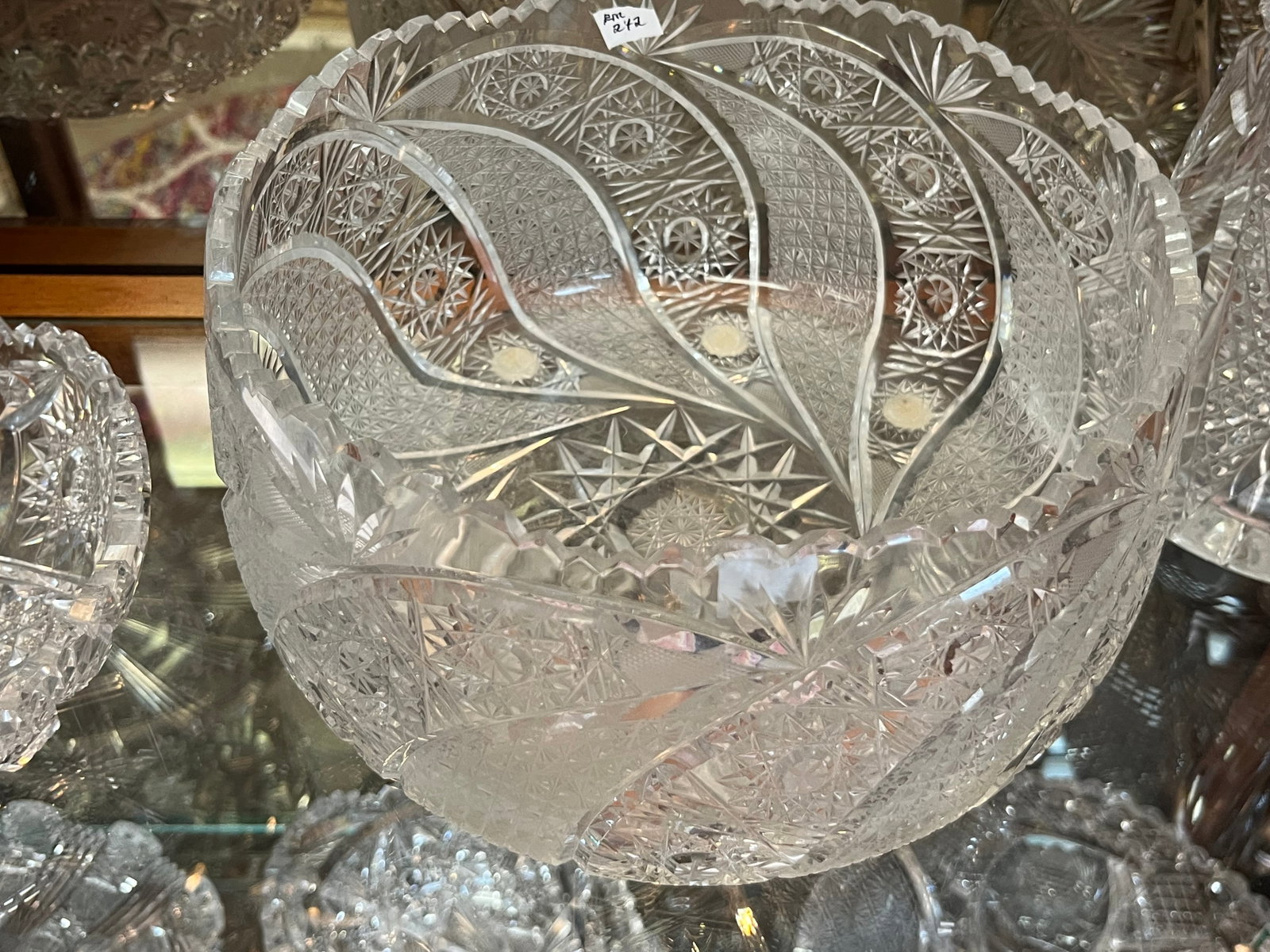 Crystal Bowl: Vintage Lead Cut Crystal Bowl, 6h x 9 1/2dia