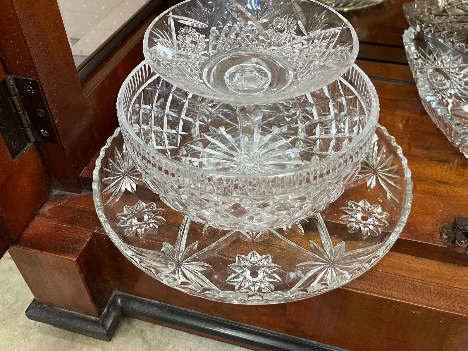 Crystal Compote-Platter-Bowl (1 of 2)