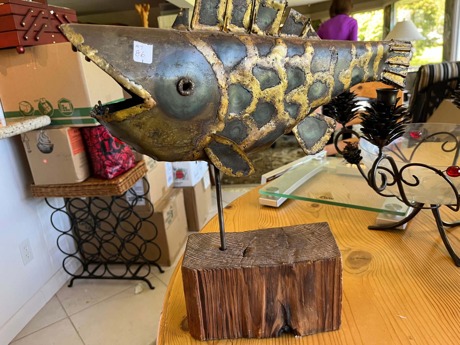 Sculpturecd Metal Fish: Hand Sculptured Metal Fish, 14h x 17w