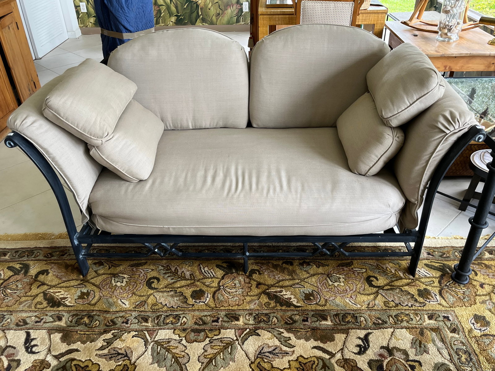 Blk Metal 5'7" Sofa (1 of 5)