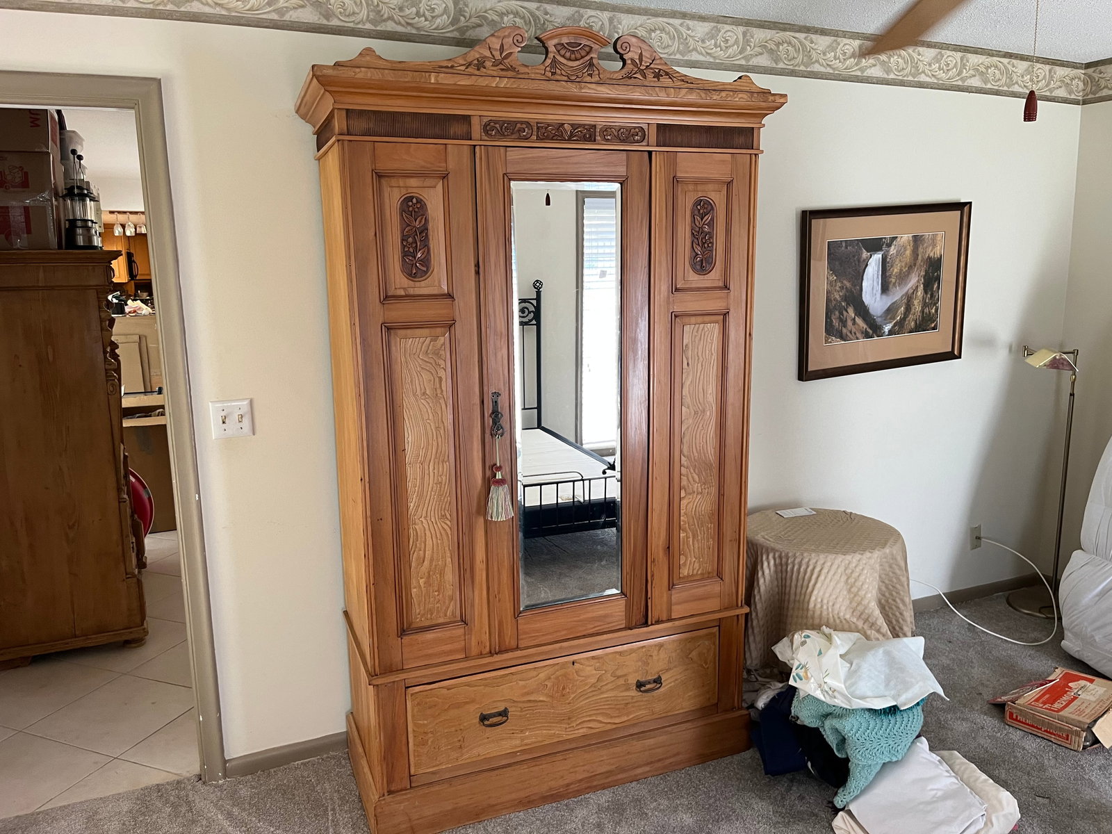 French Pine Armoire (1 of 4)