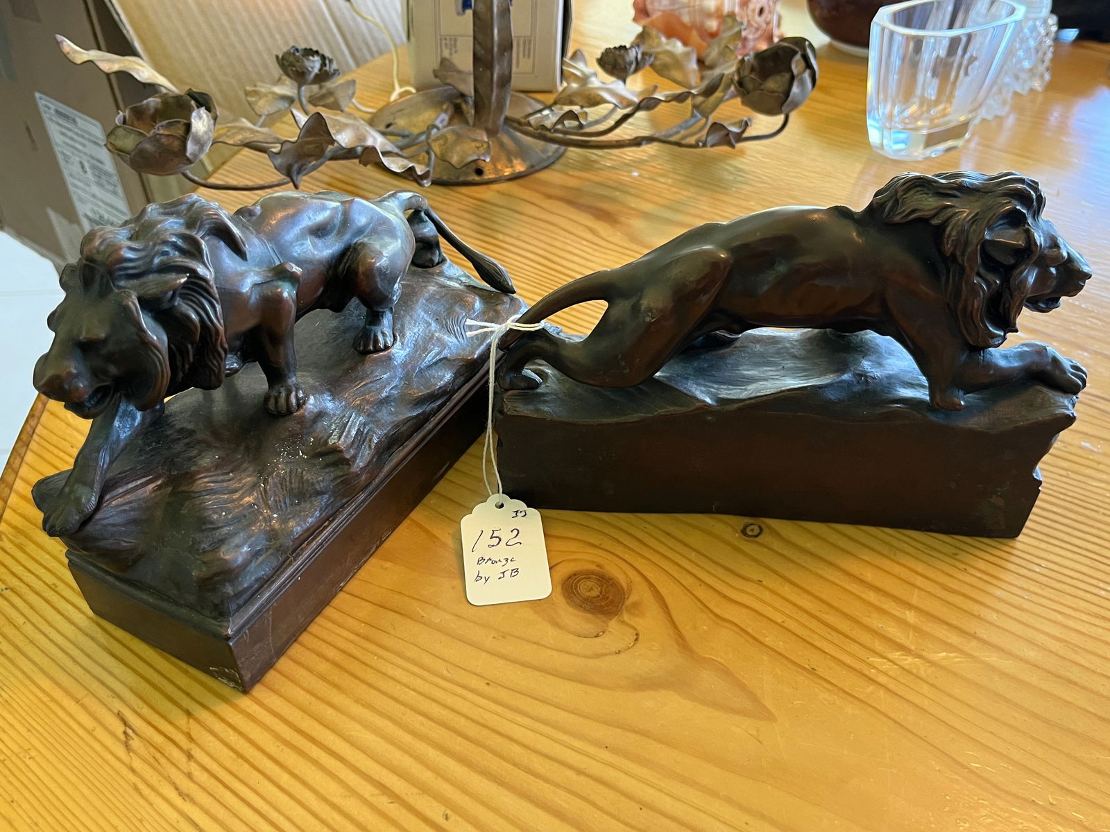 Pr. Bronze Lion Bookends (1 of 1)