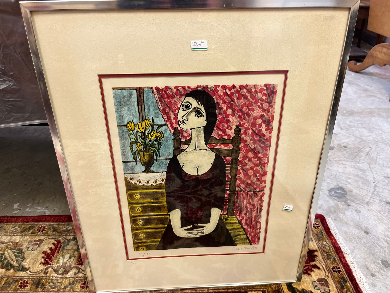 Litho 'Abstrat Woman Sitting in Chair' Sisefo (1 of 6)