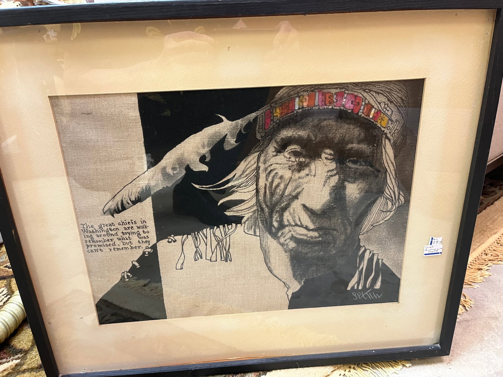 Painting on Clorth 'Indian Chief' (1 of 4)