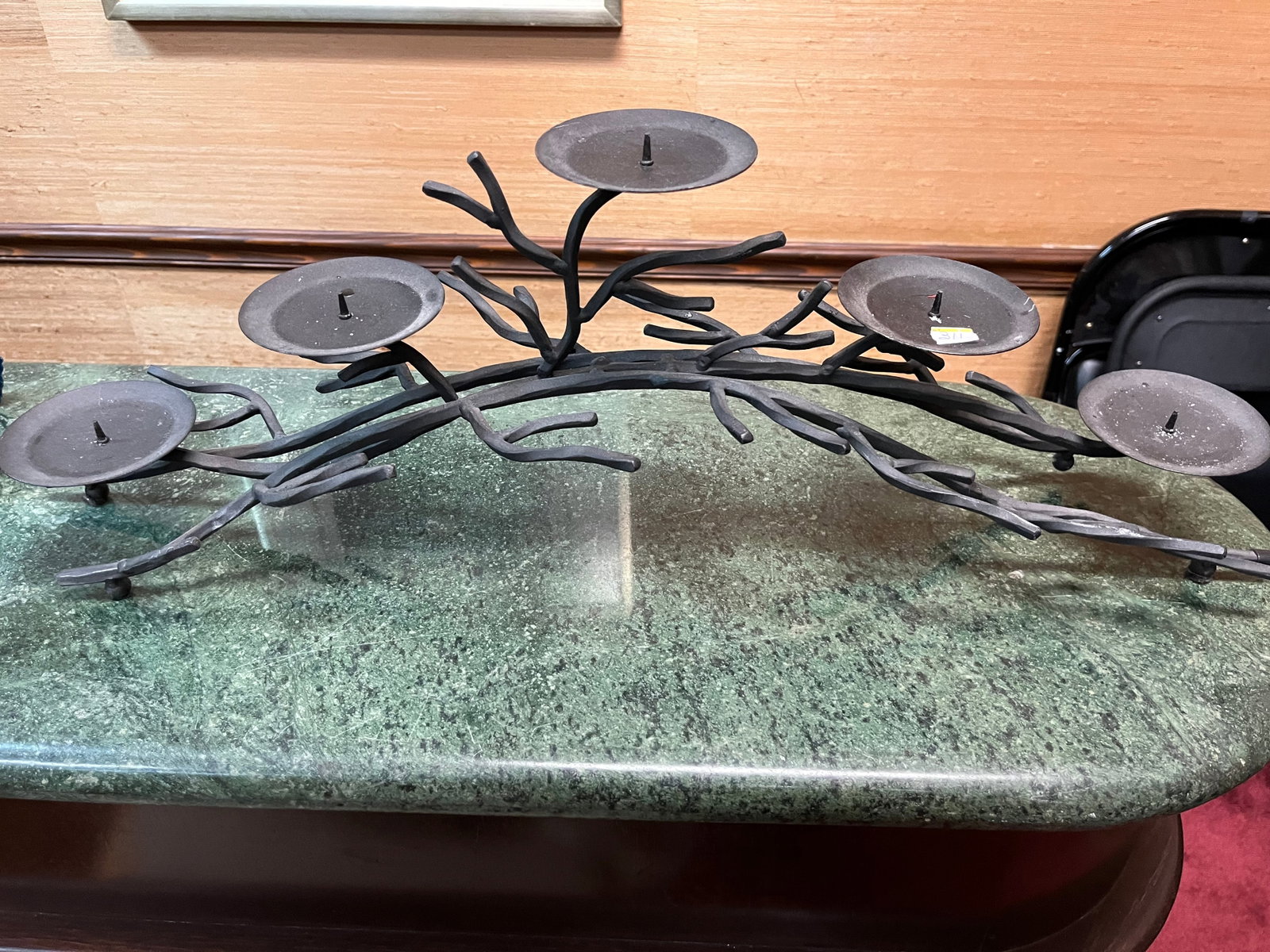 Blk. Iron 5-Candle Stand: Black Iron 5-Candle Stand