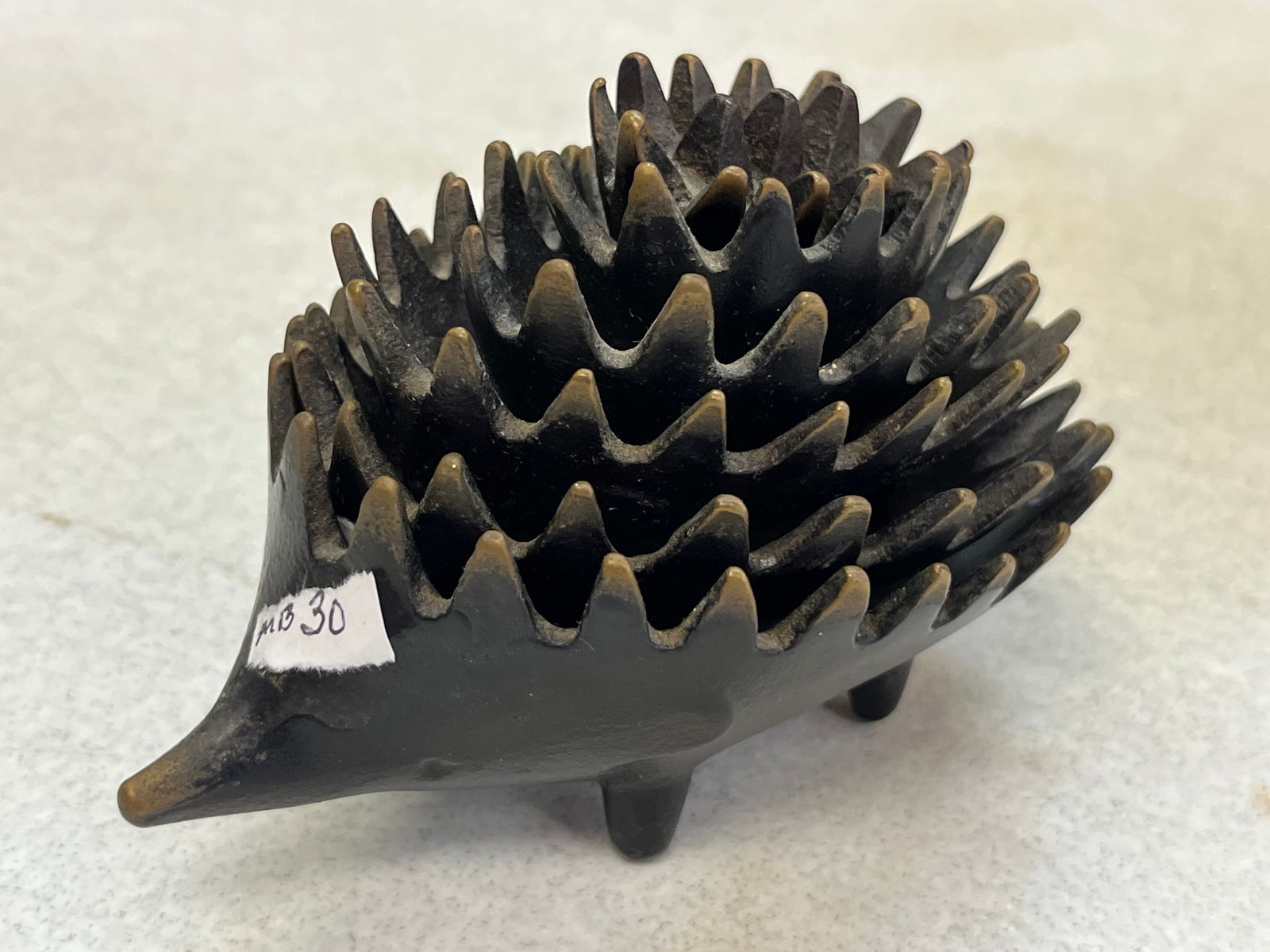 Bronze Hedgehog Ashtray Set (1 of 4)