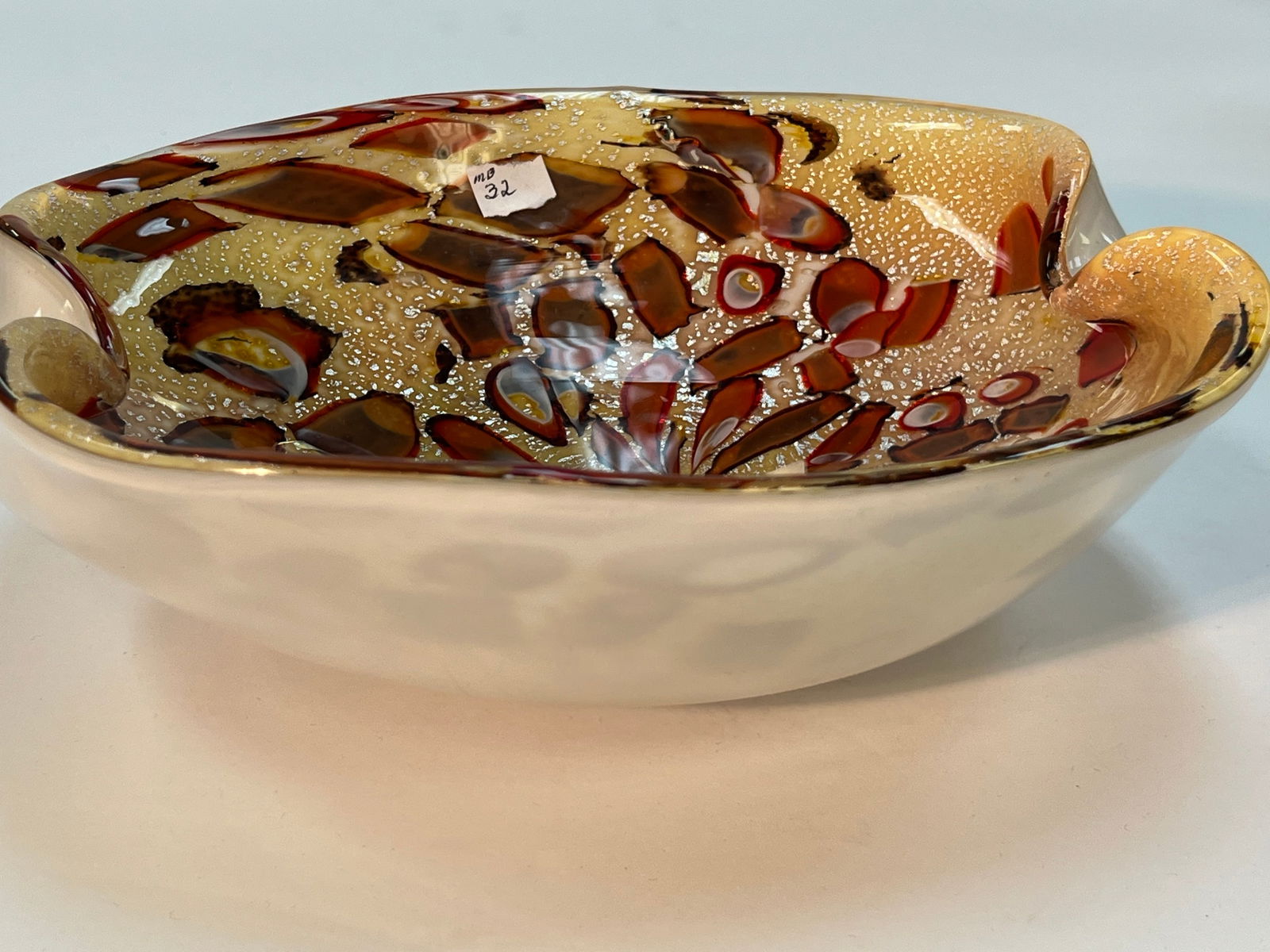 Murano Gold Speckel White Bottom Bowl (1 of 4)