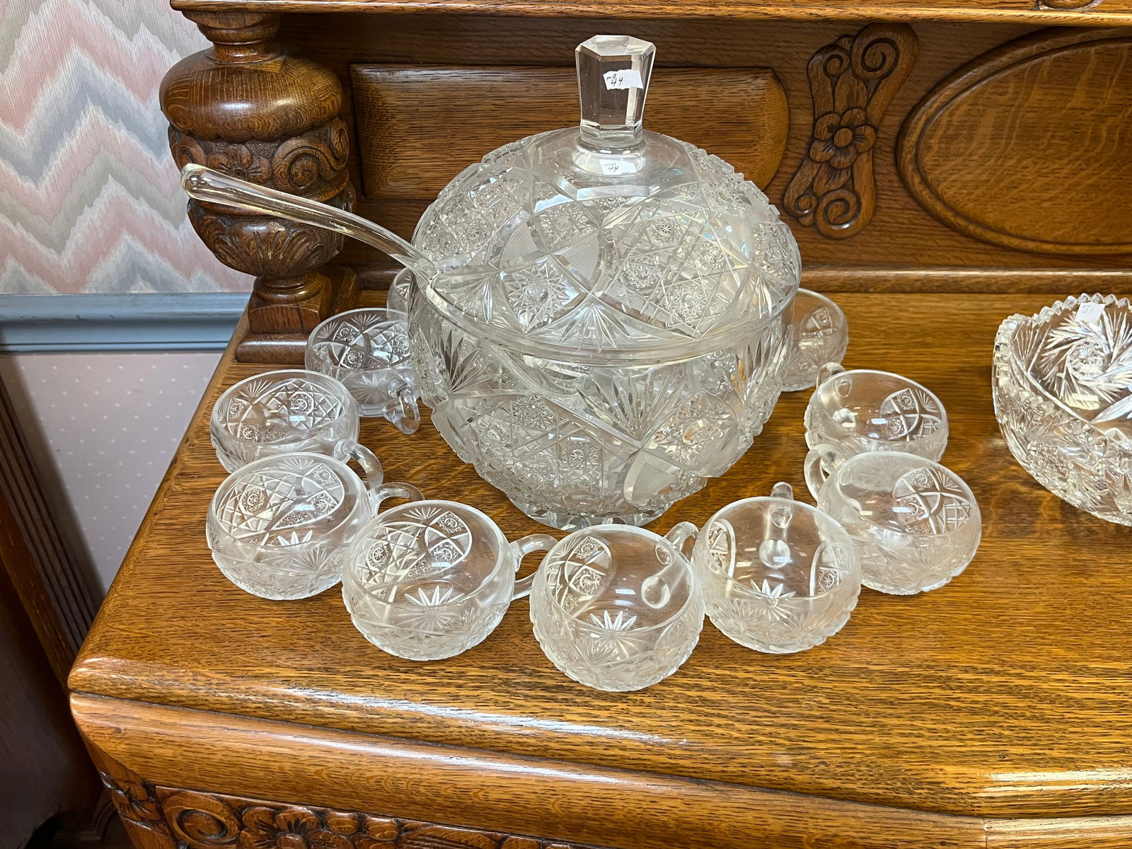 Crystal Covered Punch Bowl/8-Cups (1 of 5)