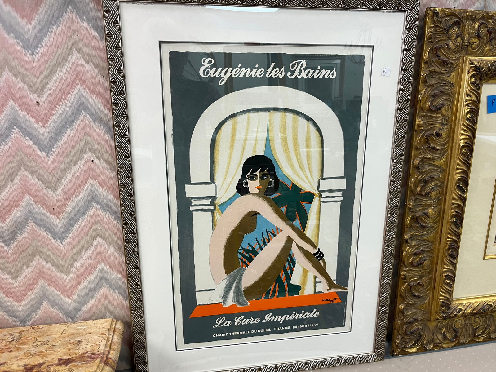 Poster, Bernard Villemot: Bernard Villemot (1911-1989) Eugenie Les Bains French Advertising Poster