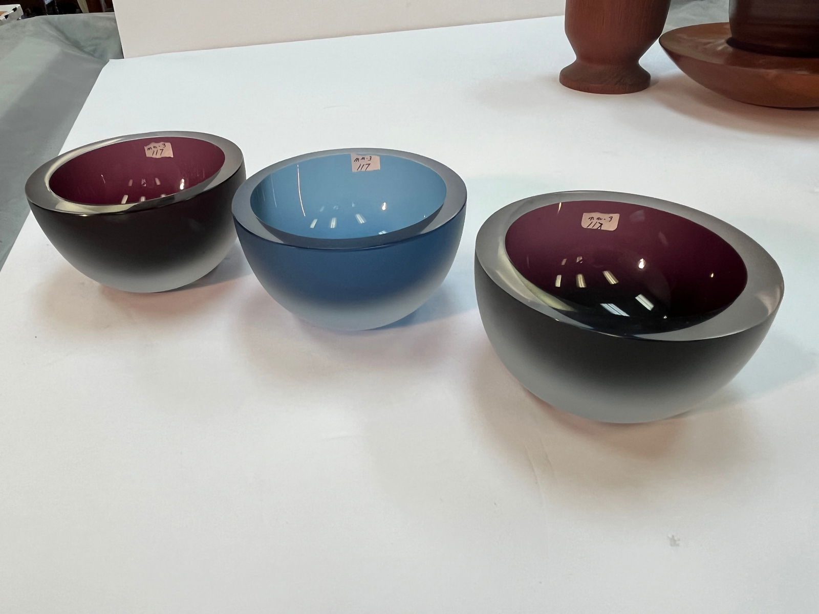 Movado Bowls (3): (3) Movado Frosted Bowls, 2.5h x 4.75w