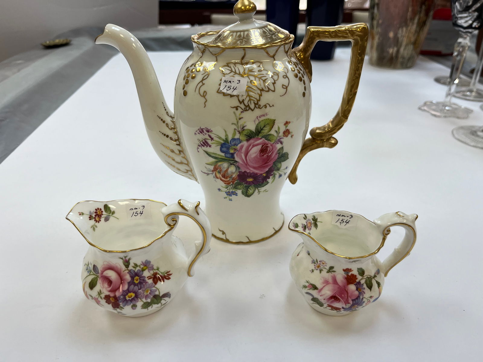 Royal Crown Derby (Coffee Pot & 2-Creamers) (1 of 5)