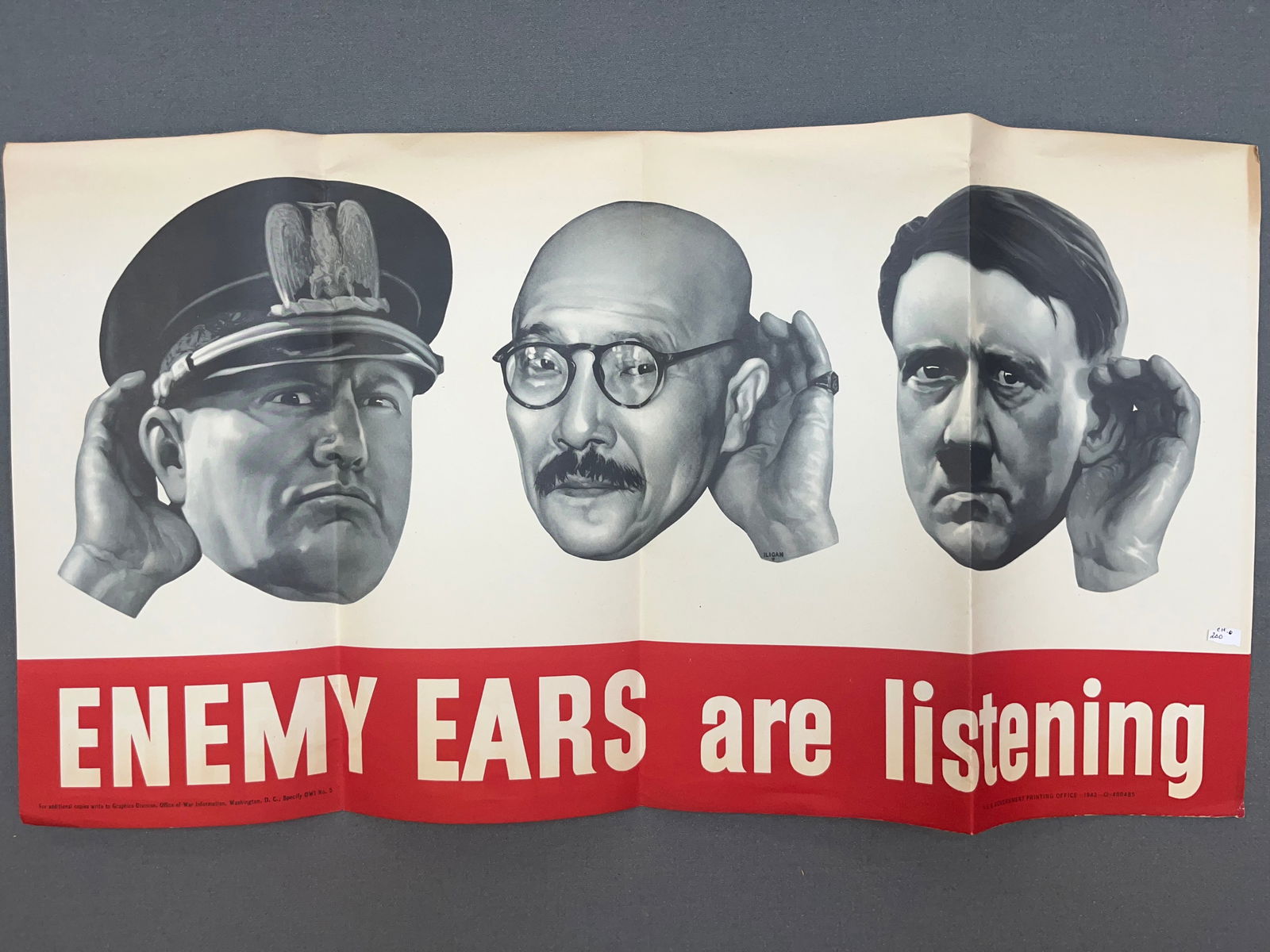 Original WW 11 Poster "Enemy Ears Are Listening" (1 of 2)