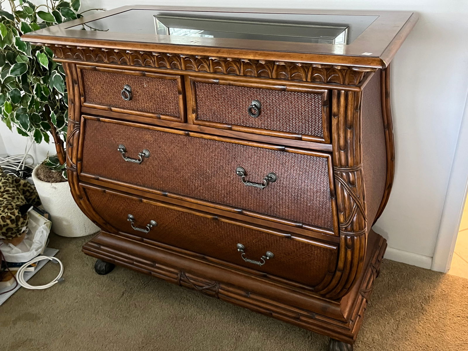 Bombay Bamboo/Wicker Dresser (1 of 4)