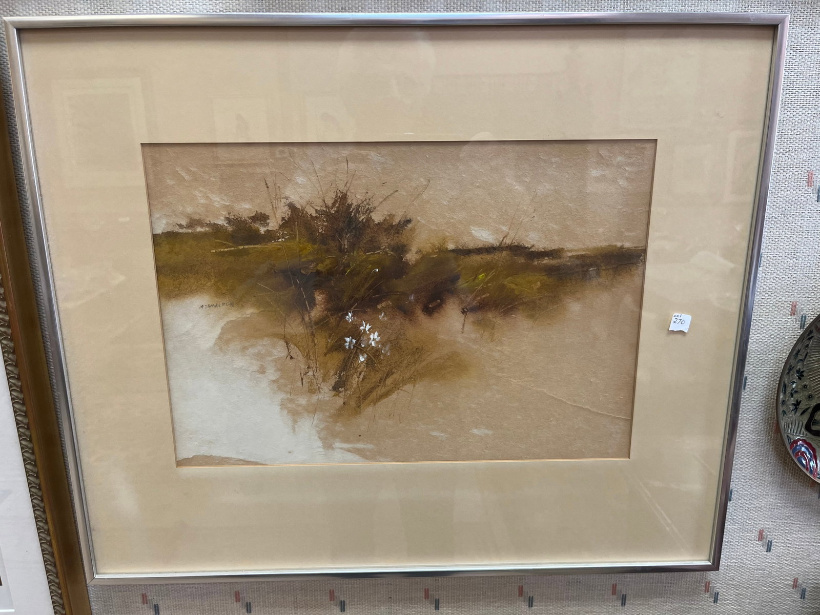 Charcoal 'Landscape': Water Color 'Landscape' signed UL, 11x16