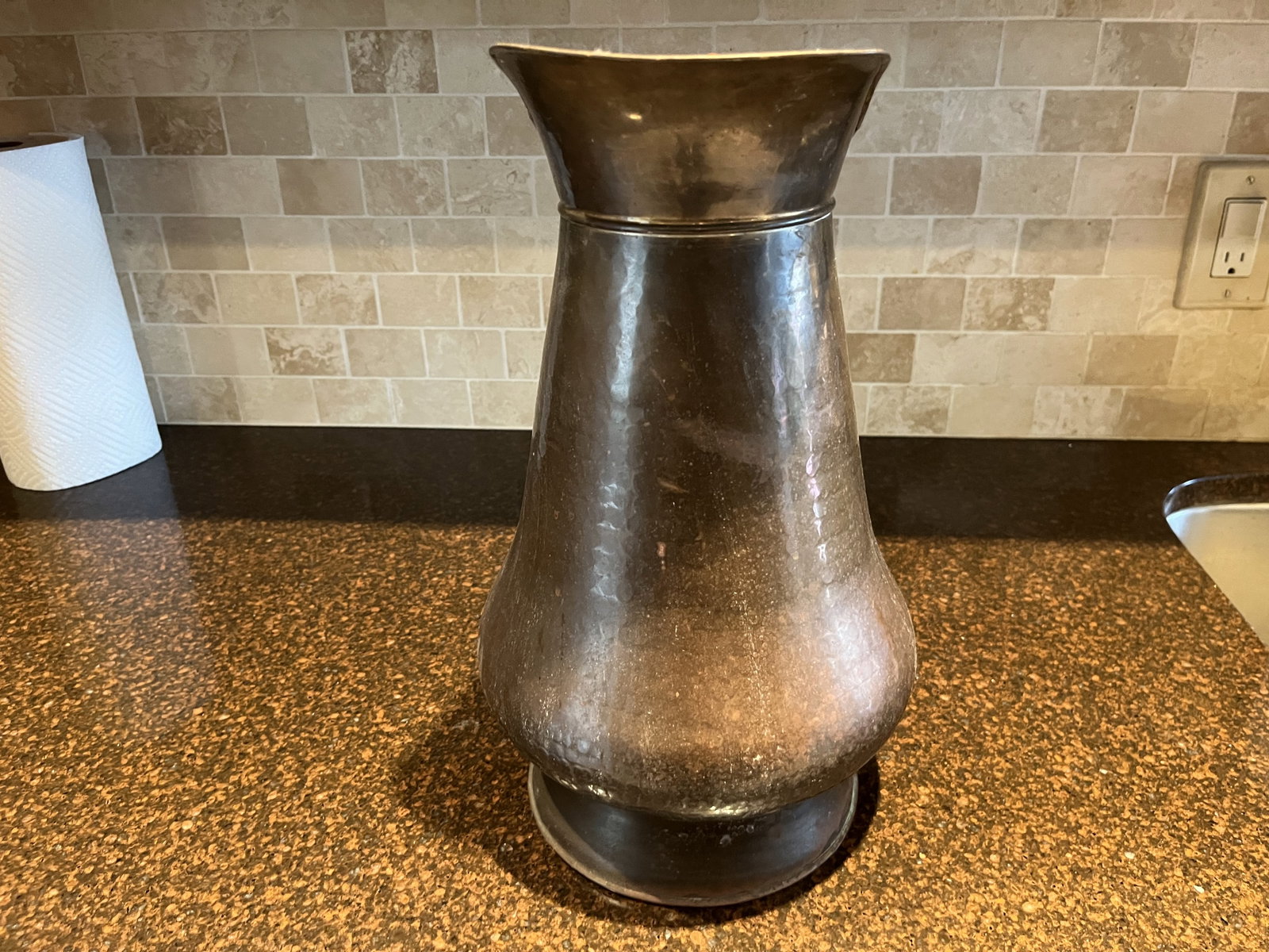 Hammered Copper Pitcher: Hammered Copper Pitcher, 15h x 9w