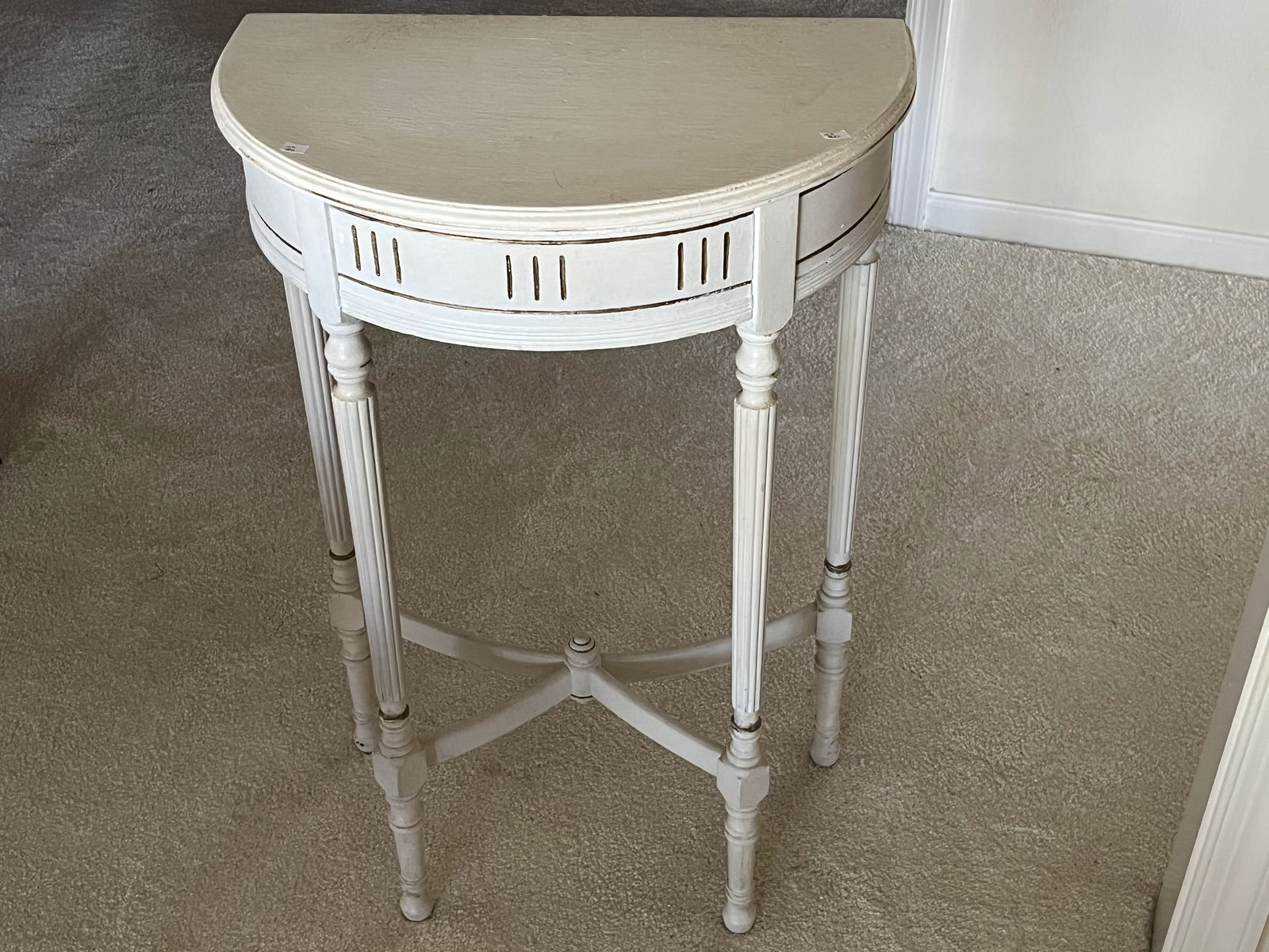 White Demilune Table (1 of 3)