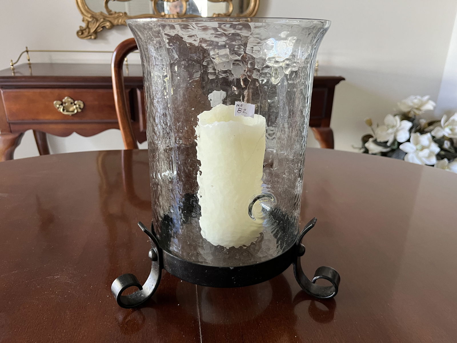 Hurricane Light/Blk. Iron Base: Hurricane Light w/wrought iron Base