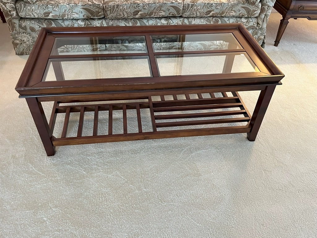 Glass Panel Coffee Table: Coffee Table with Inserted Glass Panels,