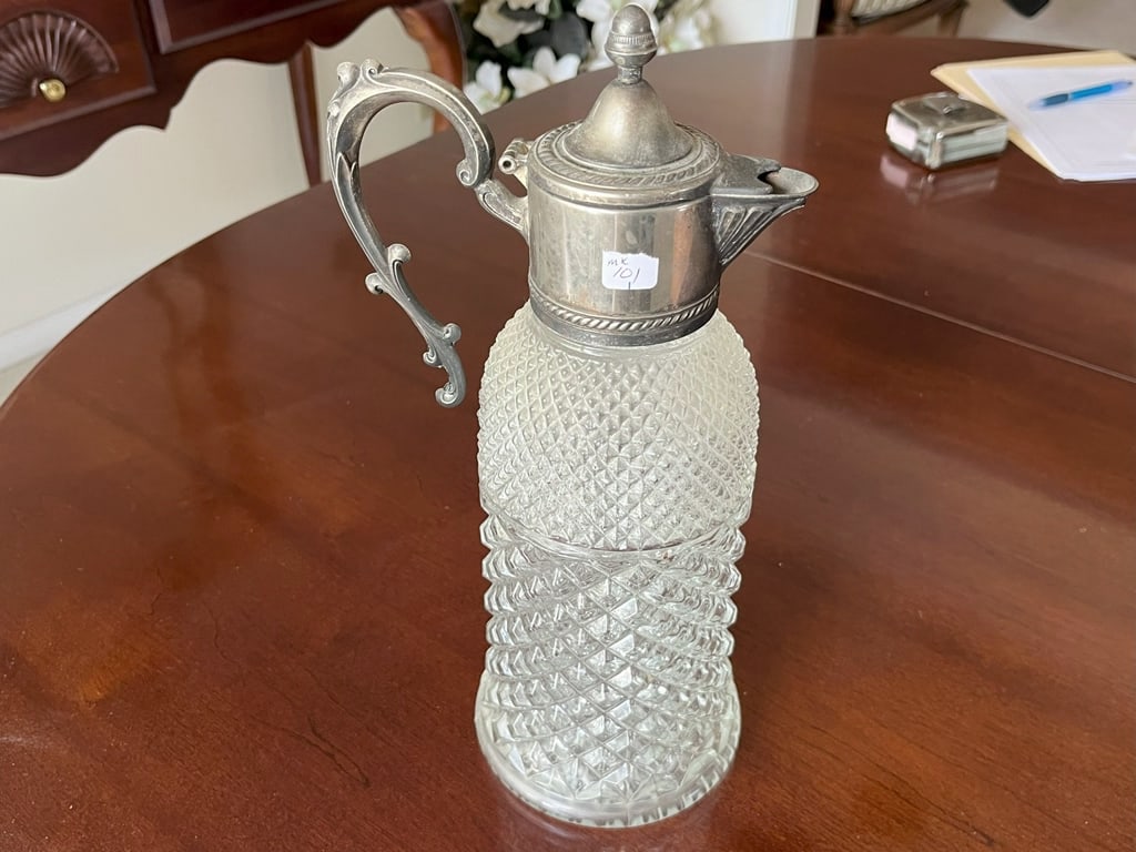 Silver Top Glass Carafe (1 of 2)