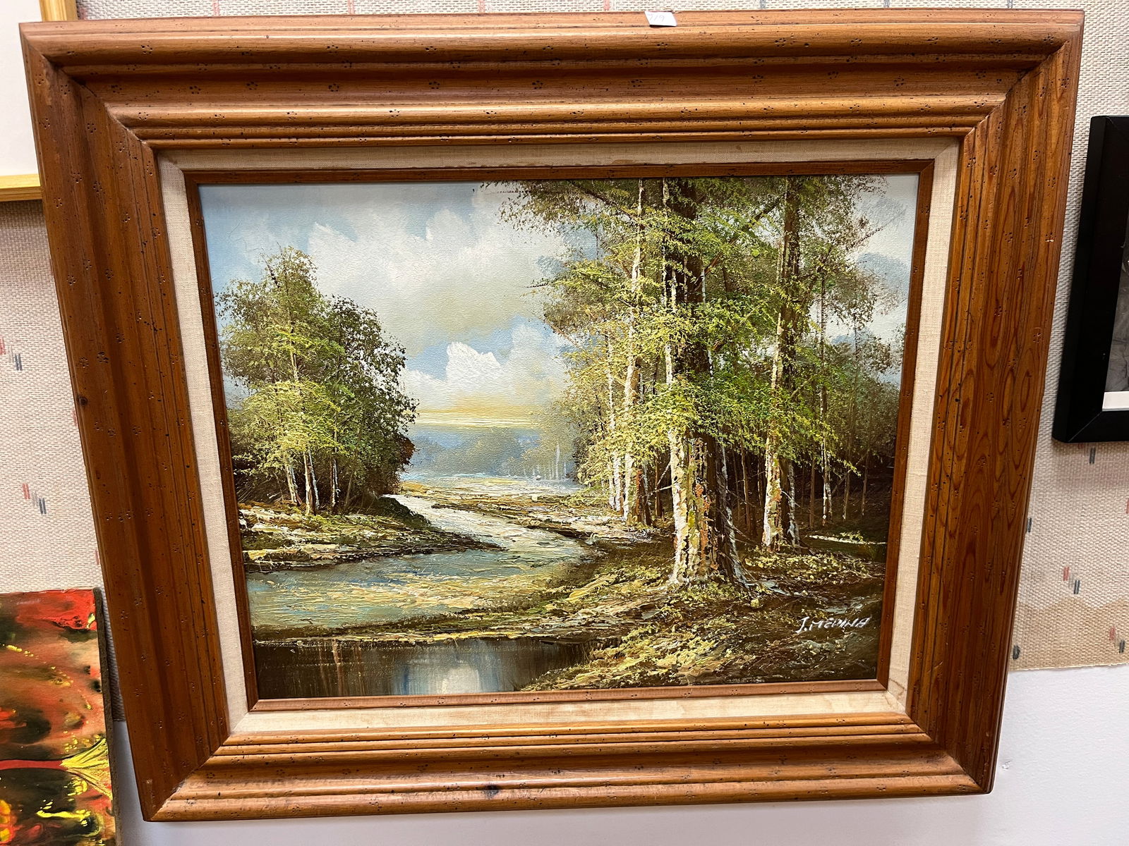 Oil/Canvase 'Trees near Stream' (1 of 2)