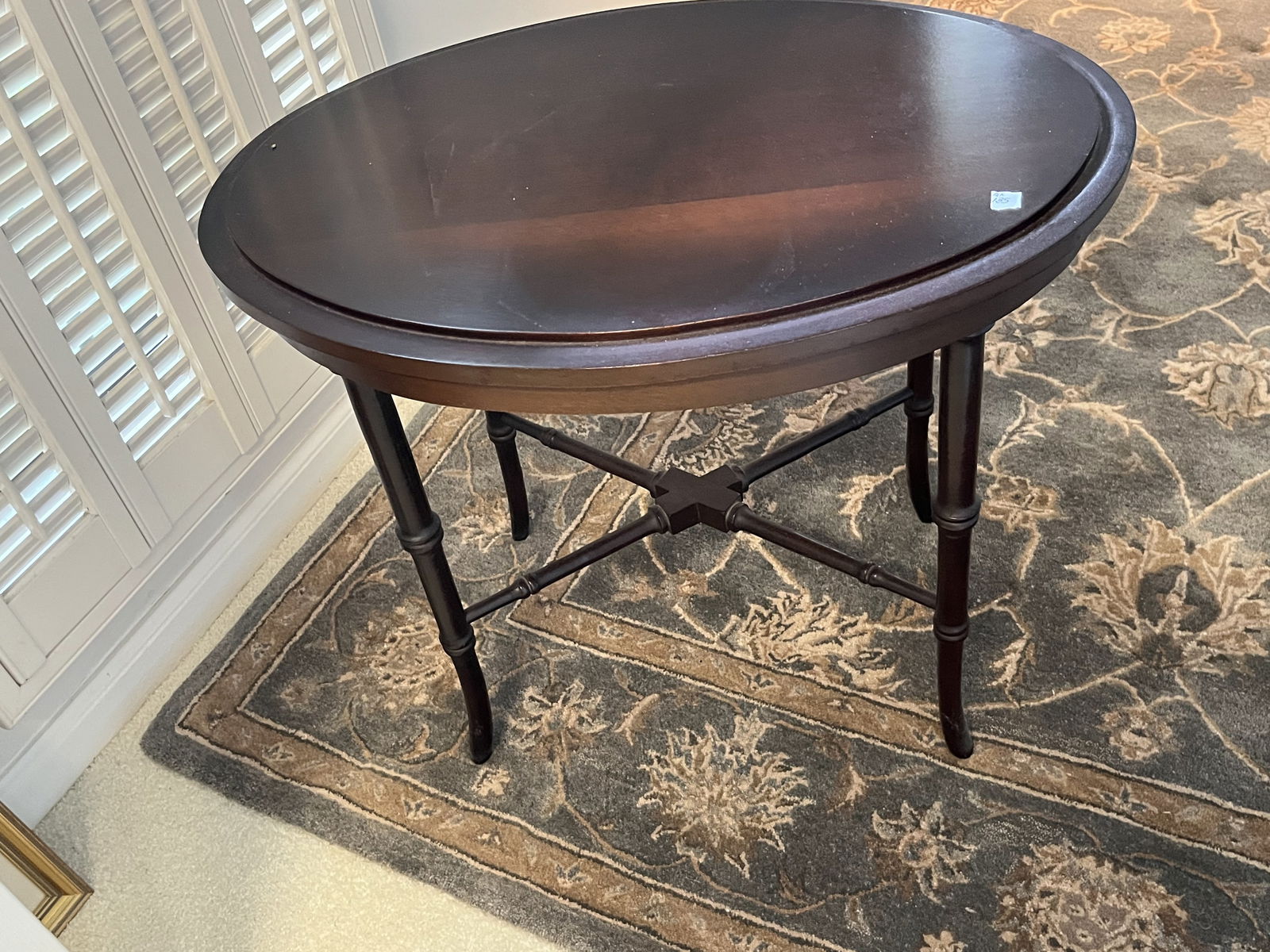 Oval Regency Bamboo Leg Table (1 of 3)