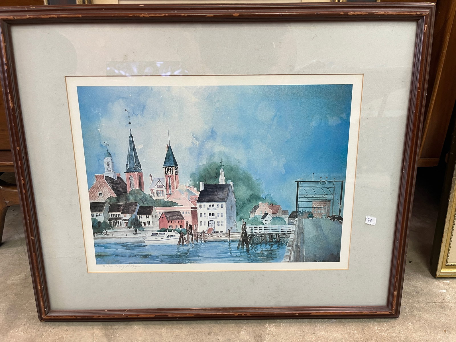 Litho by Nanc Rogers 'Water Front': Litho 383/500 (scene 'Water Front') signed in pencil by Nancy L. Rogers