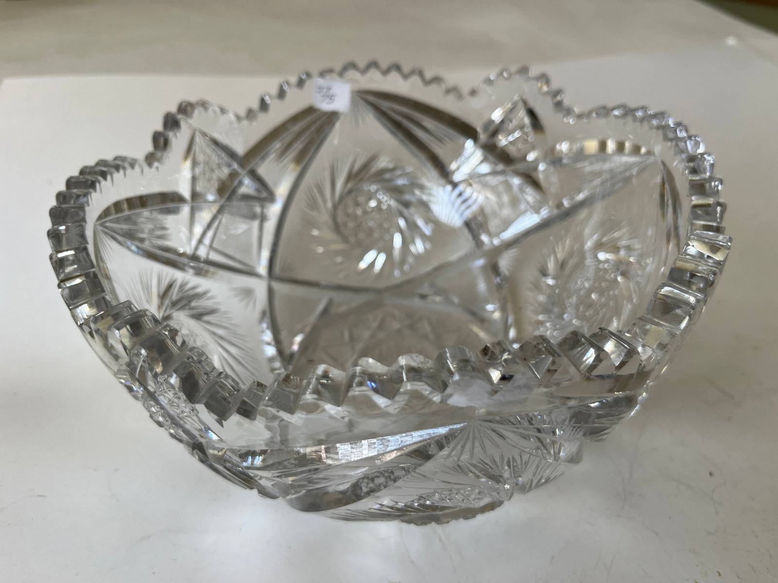 Crystal 8" Bowl: Cut Crystal 8" Bowl (v.small chip)