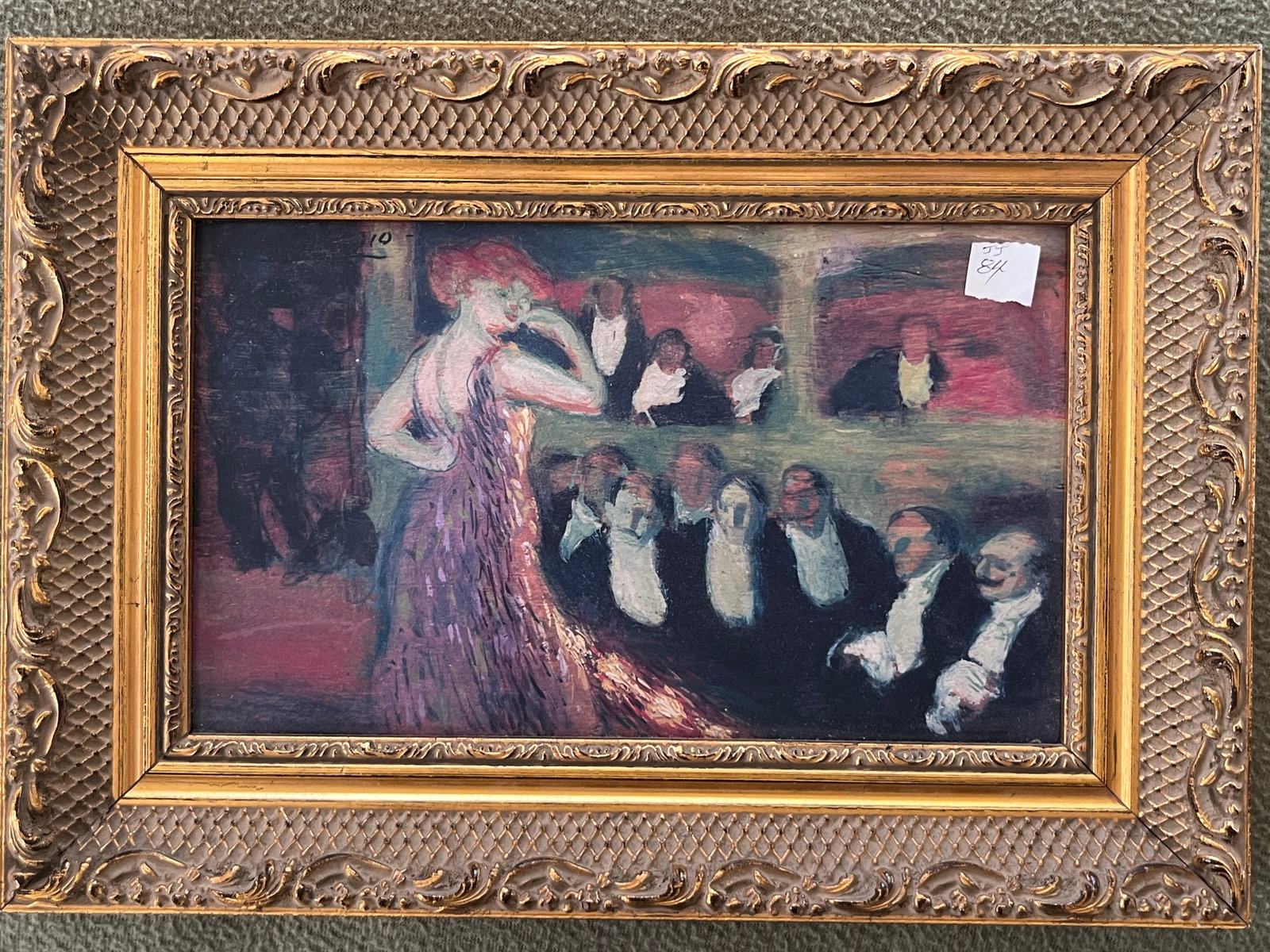 Stuffed Shirts' by Picasso, 26x10: Digital Image Replica of 'Stuffed Shirts' (Les Plastrons) by Picasso in Gold Frame 26x10