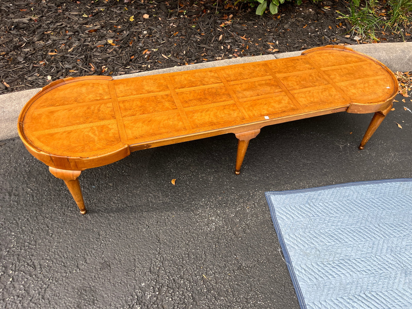 Mid Century Blonde Coffee Table, 6'L: 6'L Mid Century Blonde Coffee Table
