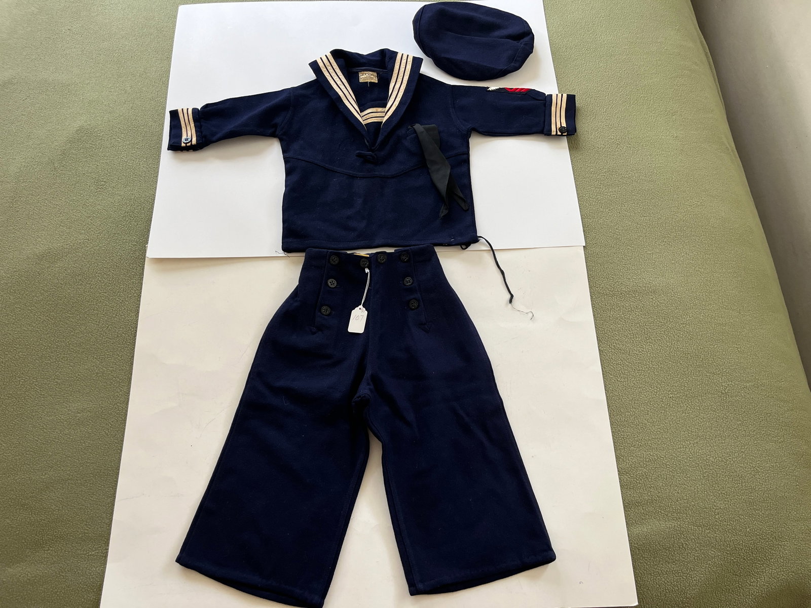 Child's Sailor Suit: VINTAGE "JACK AND JILL TOGS" CHILD'S WOOL SAILOR SUIT, CAP, 1950's
