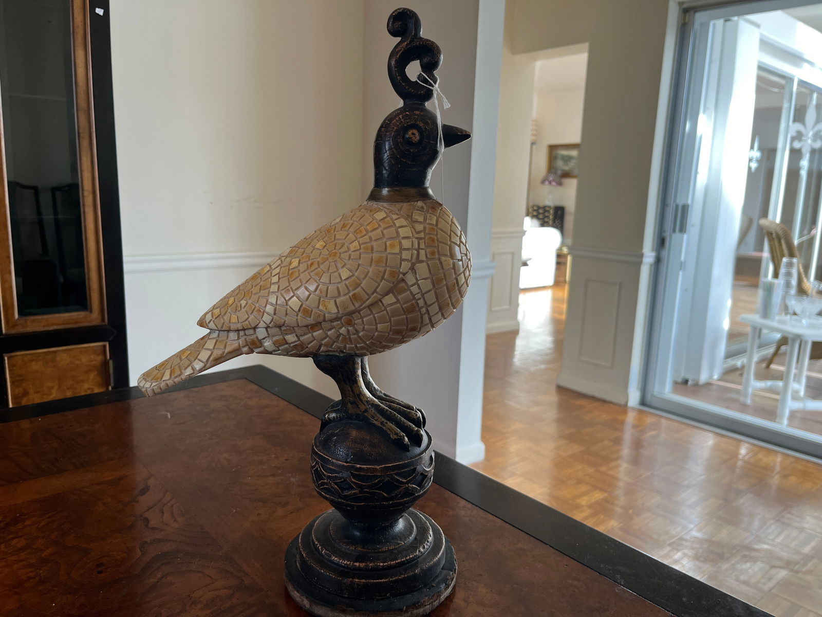 Mosaic Tile Quail Bird: Decorative Faux Mosaic Tile Quail Bird, 18"h x 12"w