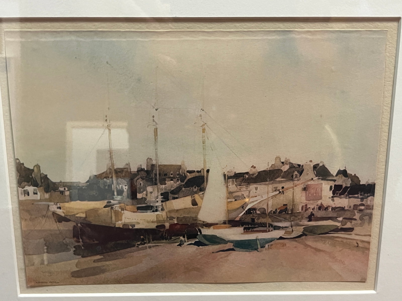 Print 'Sail Boats' 7x9: Gold Frame 21x17 Print 'Sail Boats' 7x9