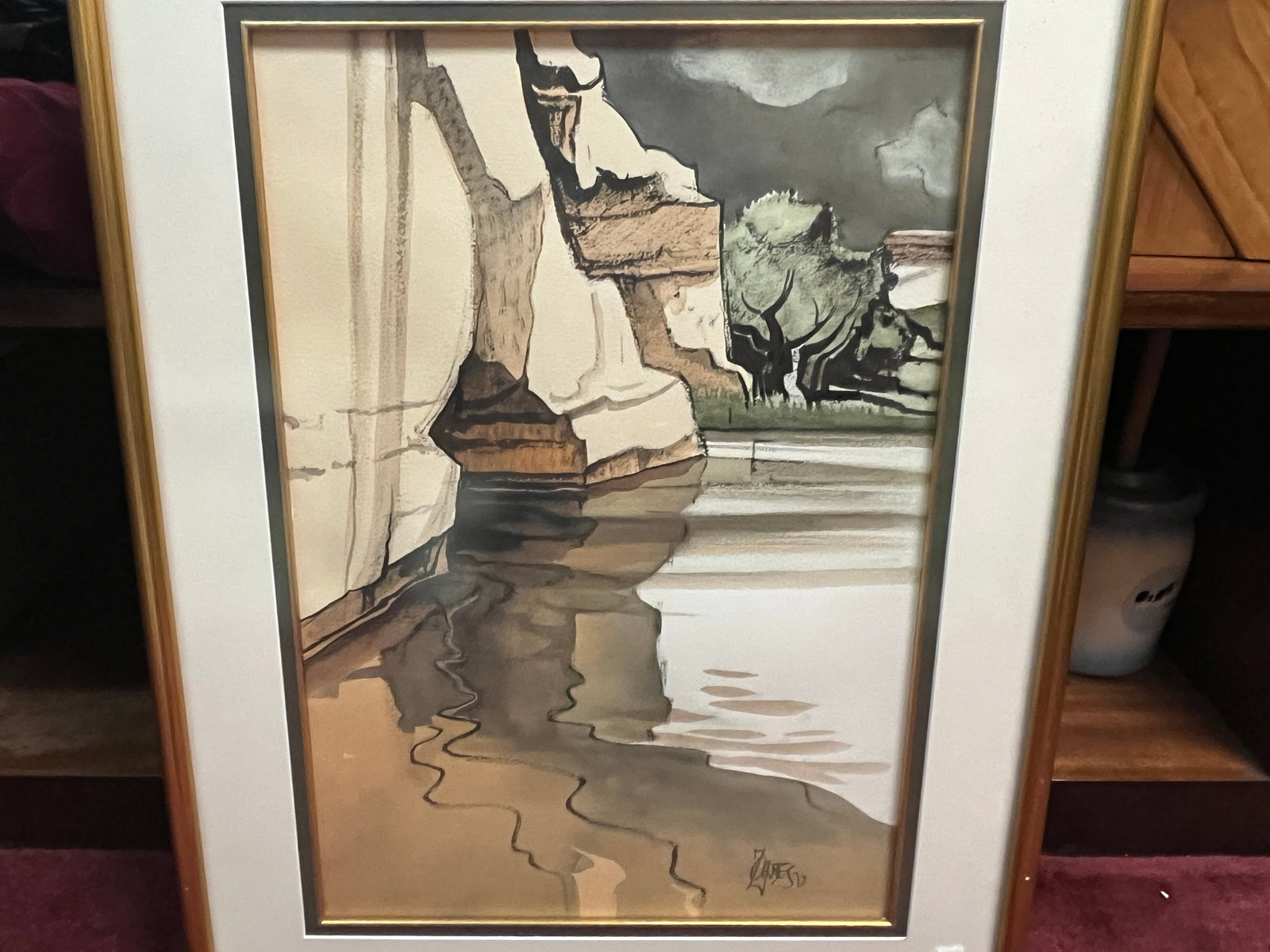 Zornes Water Color 'Abstract': Water Color 'Abstract, by James Milford ZORNES (1908-2008) signed LR, 22x15